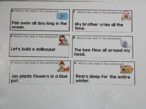 Educational Parts Of Speech Verbs Activity Set Primary Level Laminated Brand New - Picture 9 of 11