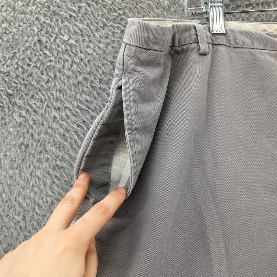 GAP Ankle Chino Pants Womens 16 Gray Cotton Flat Front Embroidered Casual Zip - Image 4 of 4