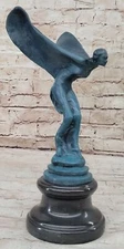 Graceful Flying Lady Bronze Sculpture, Handcrafted Art Deco Figurine Home Sale