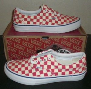 zapatos vans ajedrez rojo