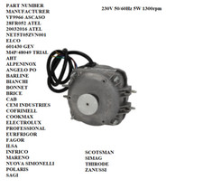 ELCO 5W 5 WATT FRIDGE FAN MOTOR NET5T05ZVN001 VNT 5-13/027 VN 5-13 ,20032016,