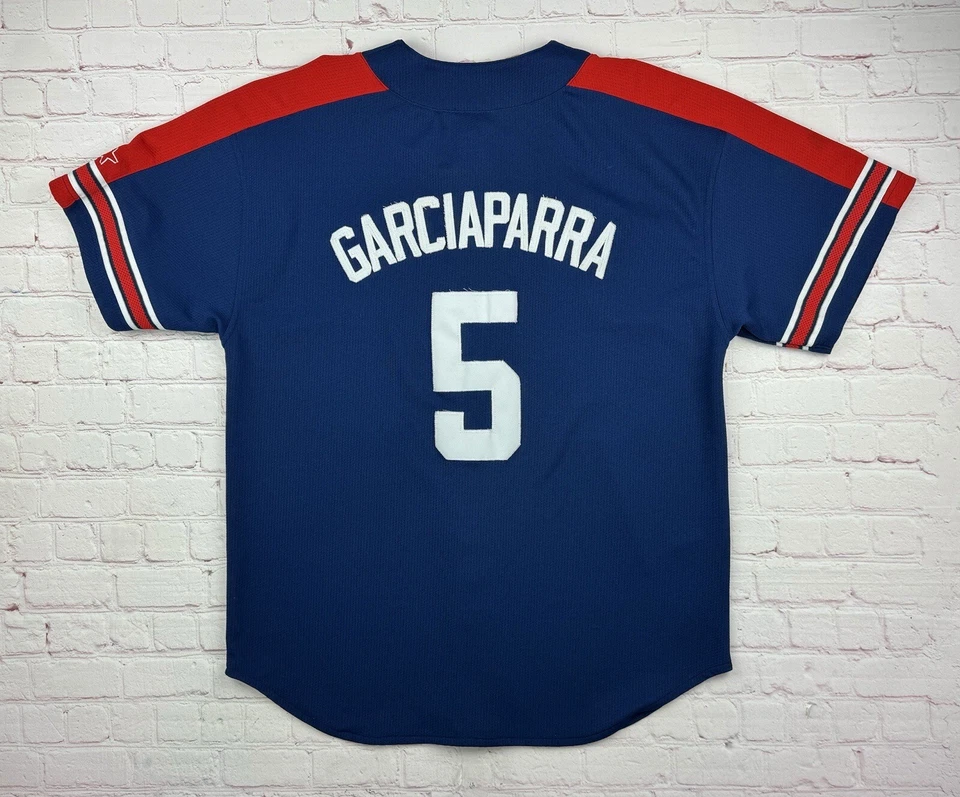Винтажная бейсбольная футболка 90-х Nomar Garciaparra Boston Red Sox с нашивкой размер XL синяя - Изображение 2 из 4