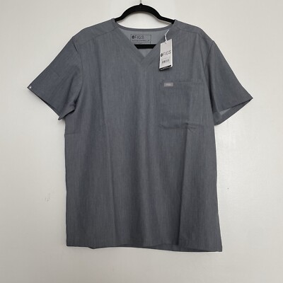 Men s FIGS Leon 2 Pocket Scrub Top Graphite 2435 Size Medium 