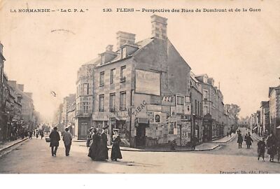 61. Nr. 205779. flers. domfront straßenperspektive und bahnhof