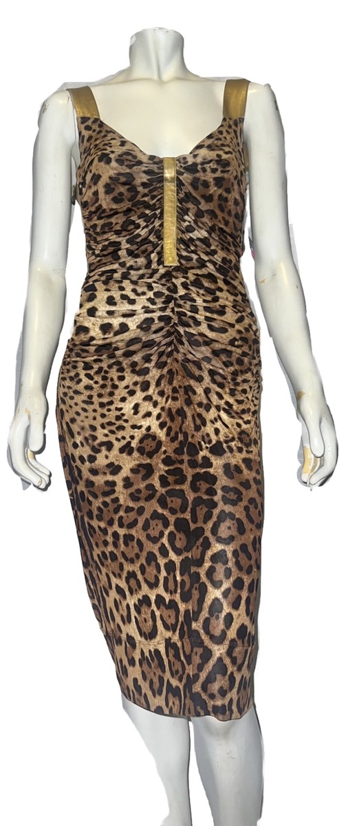 Vintage 2007 DOLCE & GABBANA Leather Trim Leopard Print Vintage 2007 DOLCE & GABBANA Leather Trim Leopard Print
