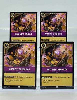 lorcana best amethyst cards Disney Lorcana Amethyst Chromicon 66/204 Shimmering Skies 4 Cards Set