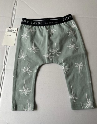 Tiny Tribe Australia baby pants Bottoms 3-6M Green Pam Tree Print Elastic Waist