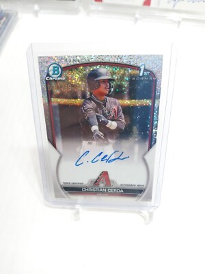 2023 Bowman Chrome Christian Cerda 1st Bowman Auto Speckle Ref CPA-CCE  048/299