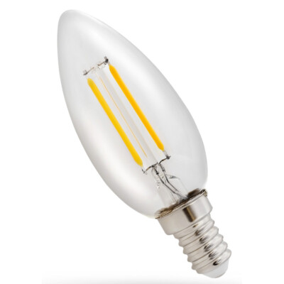 Spectrum LED Filament Leuchtmittel Kerze 1W E14 klar 110lm 827 warmweiß 2700K