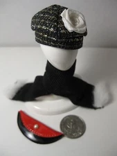 Vintage Ideal Tammy 🌺 Black & Red Cresent Clutch With Handle  ~ VHTF ~ Japan ❣️