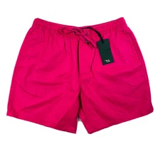 RODD & GUNN Glenmark 7" Resort Short Linen Cotton Banded Geranium Short L NWT