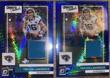 2022 Trevor Lawrence Donruss Optic Threads LOT Blue Hyper Prizm Patch Select SSP