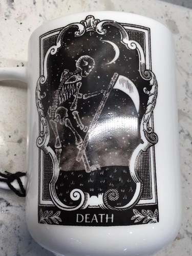 PORTOBELLO BY DESIGN Halloween Tarot Card DEATH or JUDGEMENT 16 oz Coffee Mug - Picture 7 of 17