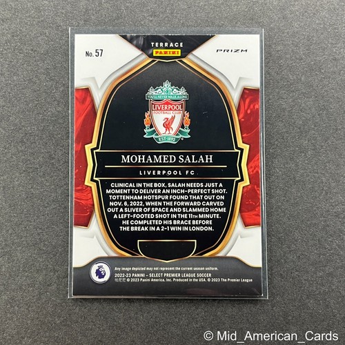 2023 Panini Select EPL Mohamed Salah Red Prizm Terrace #57 Liverpool - Picture 4 of 4