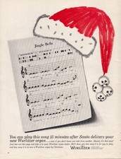 1963 Wurlitzer Organ Print Ad Christmas Gift Santa Claus Jingle Bells