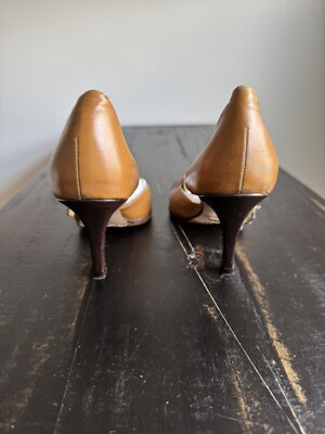 Vintage Chanel Heels Beige & Brown 38 1/2 | eBay