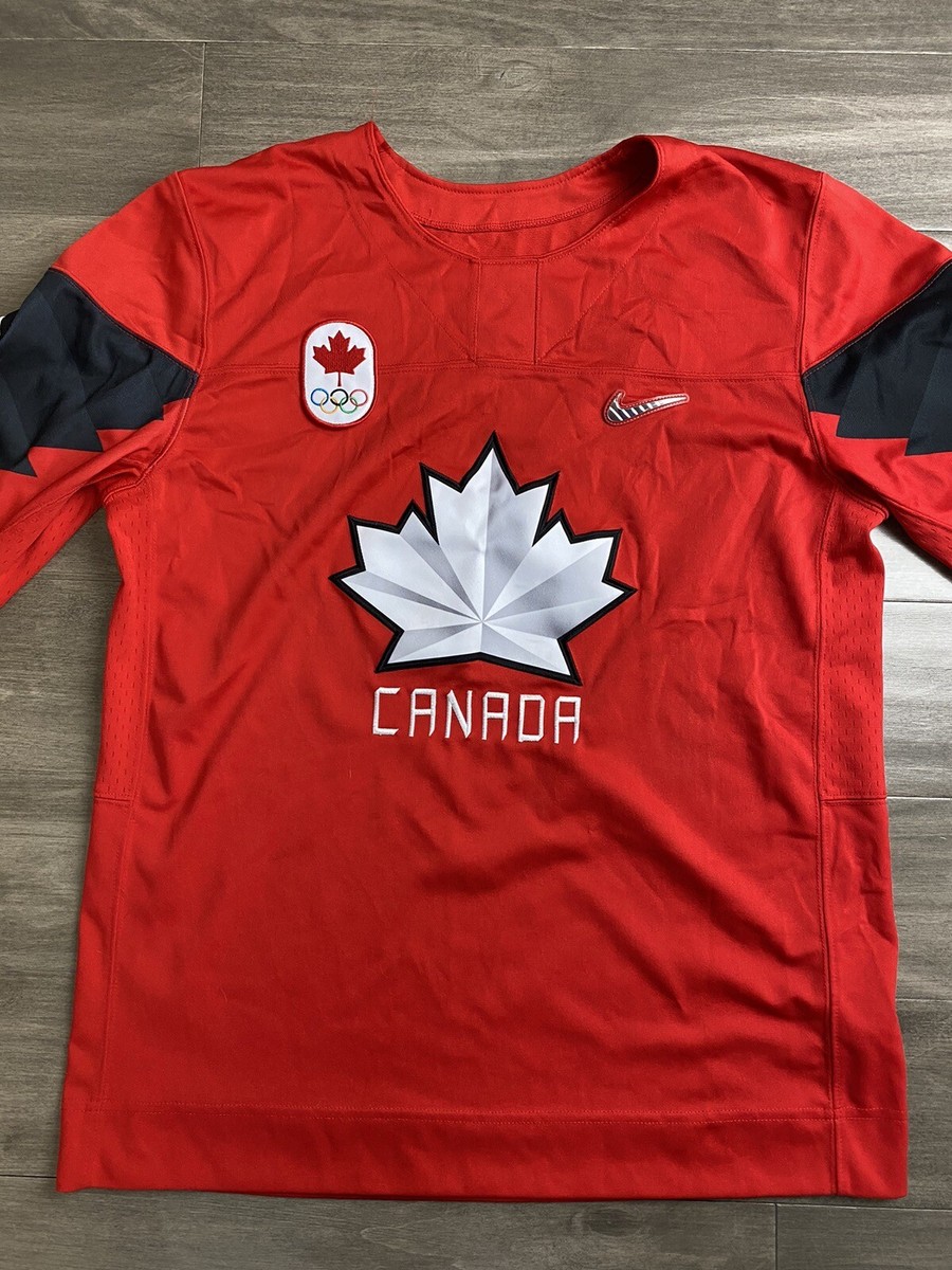 Vintage Nike Team Canada Olympics Hockey Jersey Size Large Youth Boys Red