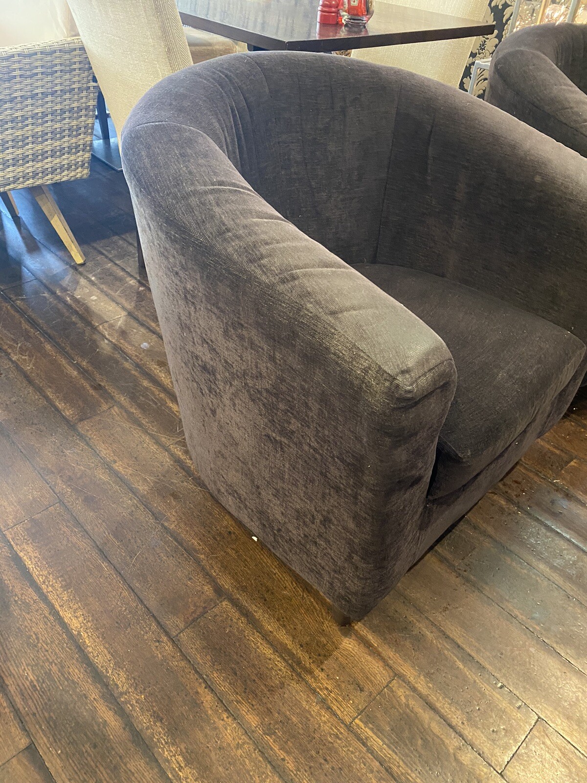 Two Darkgrey Tub Chairs eBay