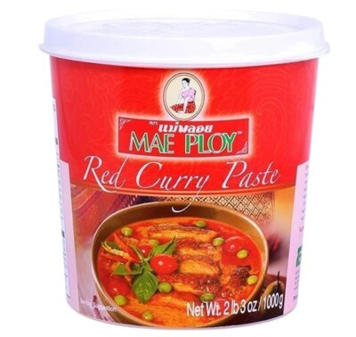 BIG Size 2lb 3oz (1000g) Mae Ploy Red Curry Paste Authentic Thai Curry Paste
