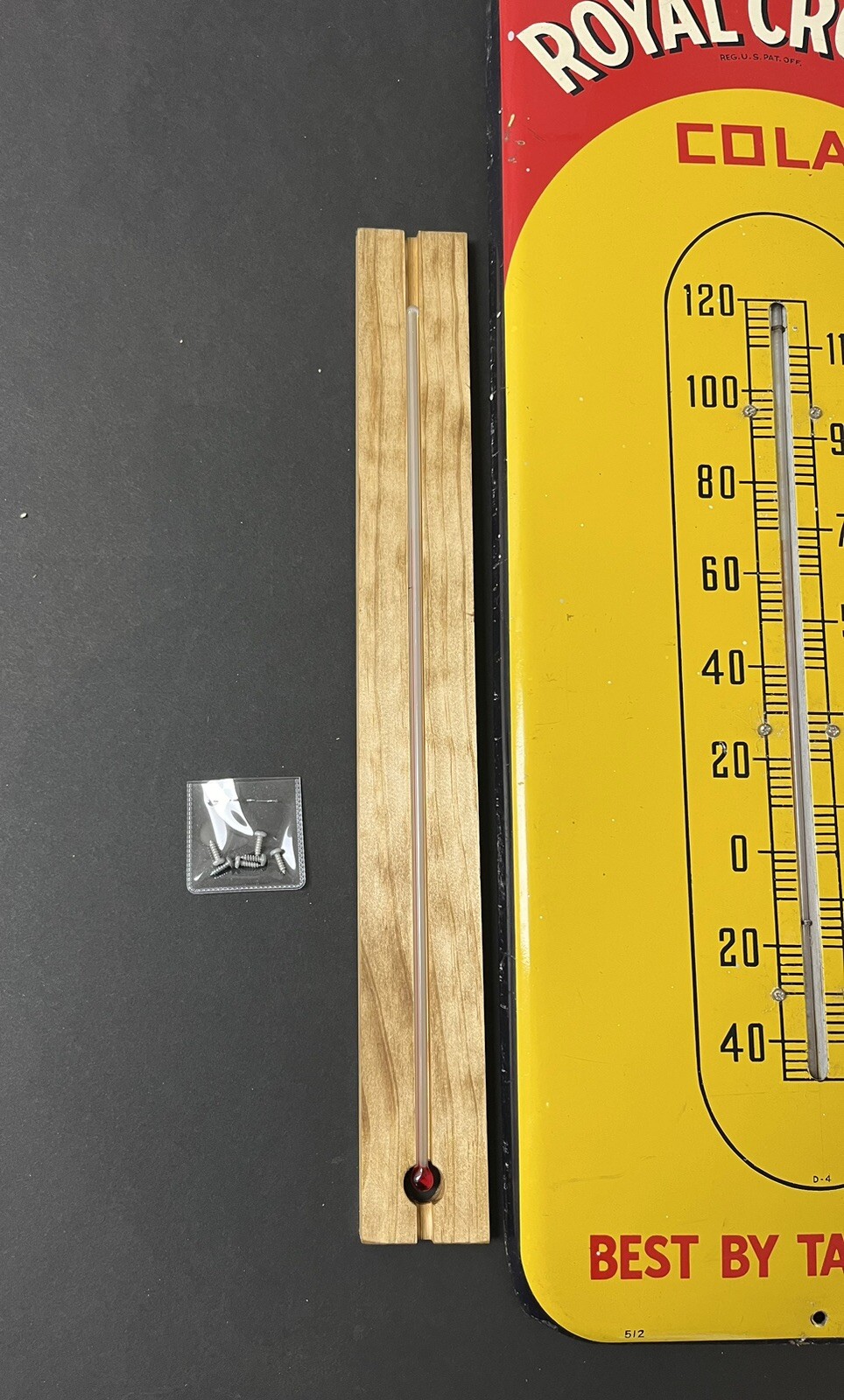 Replacement 15" Glass Thermometer Tube + Wooden Holder (for RC & Soda Therms)