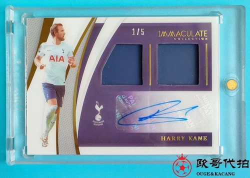 2021 Panini Immaculate Tottenham Harry Kane Gold DUAL Patch Auto 1/5 SP