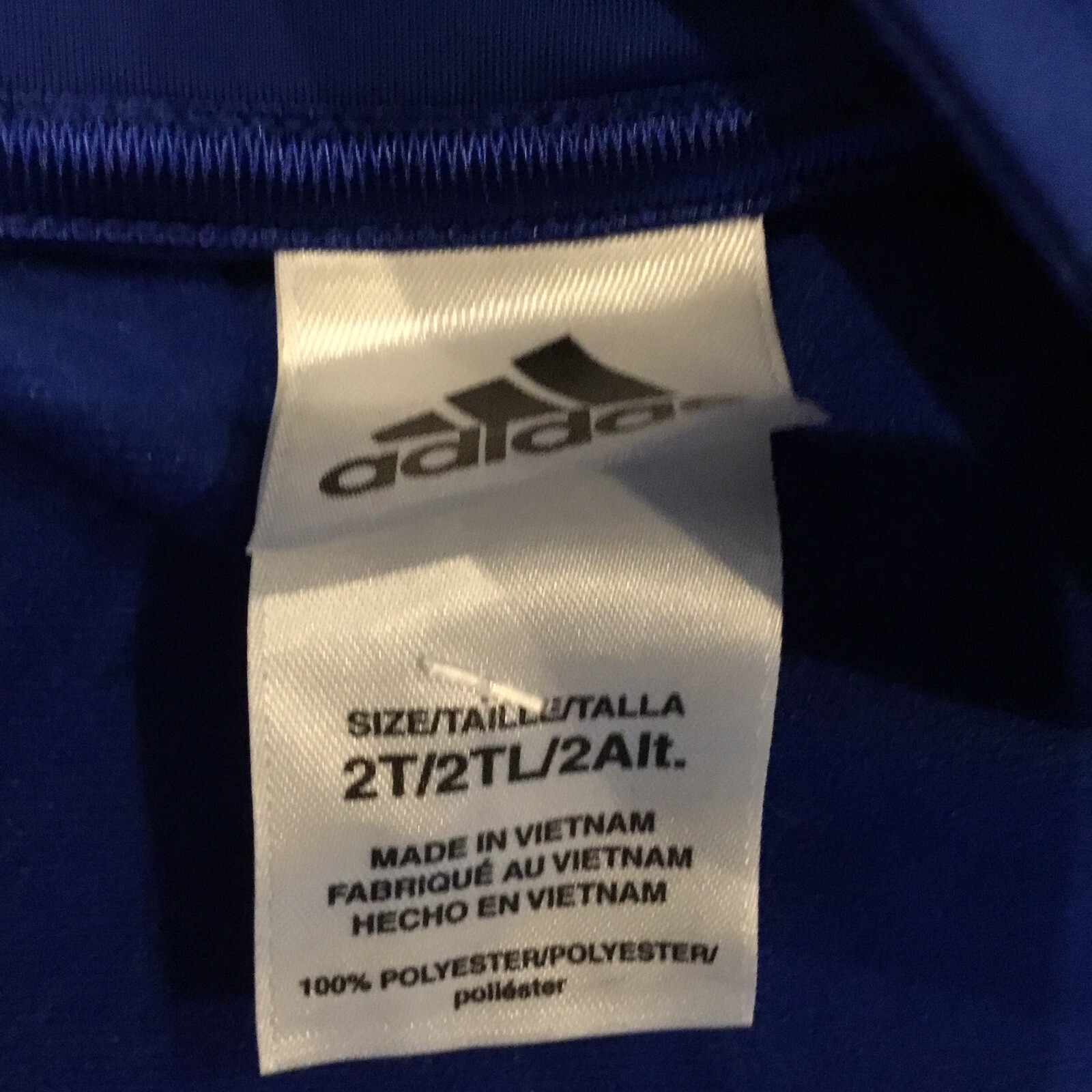 Adidas Boys Jacket Toddler Size 2 2T Blue with White Arm Stipe image 6