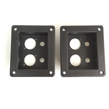 2 Blank ABS Jack Plate W/Dual Cuts For SpeakON NL4  1/4" Input PA Speaker 4x3"
