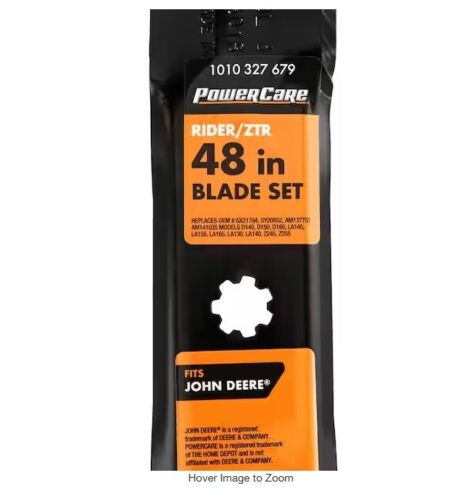 Powercare 3 Blade Set for 48 in. cut John Deere mowers, Replaces OEM Numbers GX2 - Picture 5 of 6