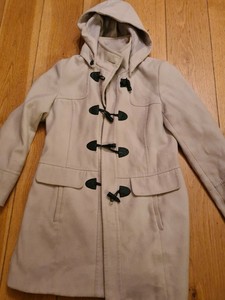 cream duffle coat with hood