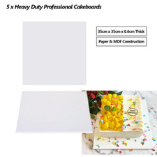 5 x Premium Heavy Duty Professional Square Cakeboards White Cake Boards Thick