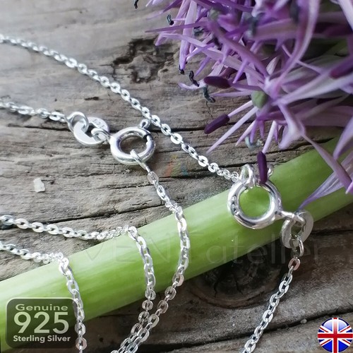 925 Massiv Sterlingsilber Kette Kabel Spur Diamant geschliffene Halskette 16 Zoll 18 Zoll 20 Zoll A01 - Bild 2 von 9