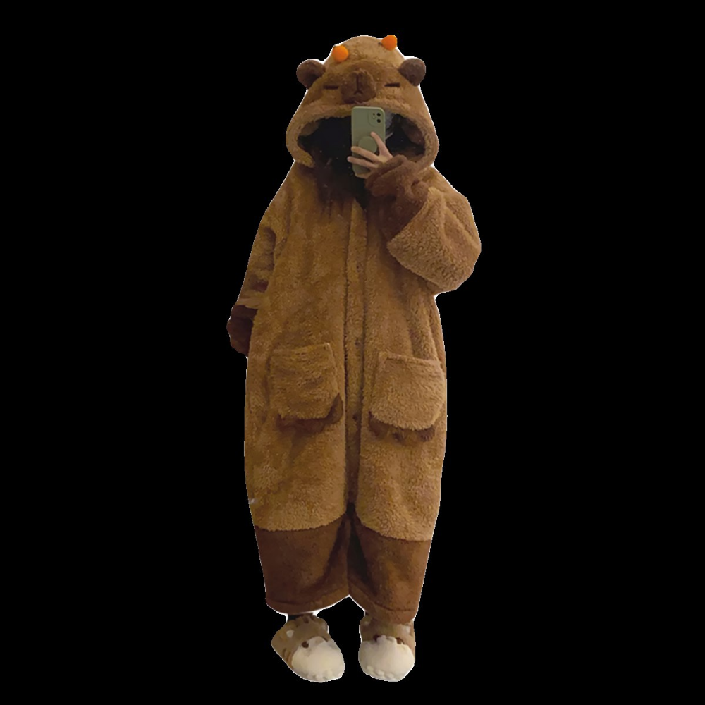 Joygoodta Capybara-Kostüm, Capybara-Pyjama, weicher Plüsch, süßer Tier