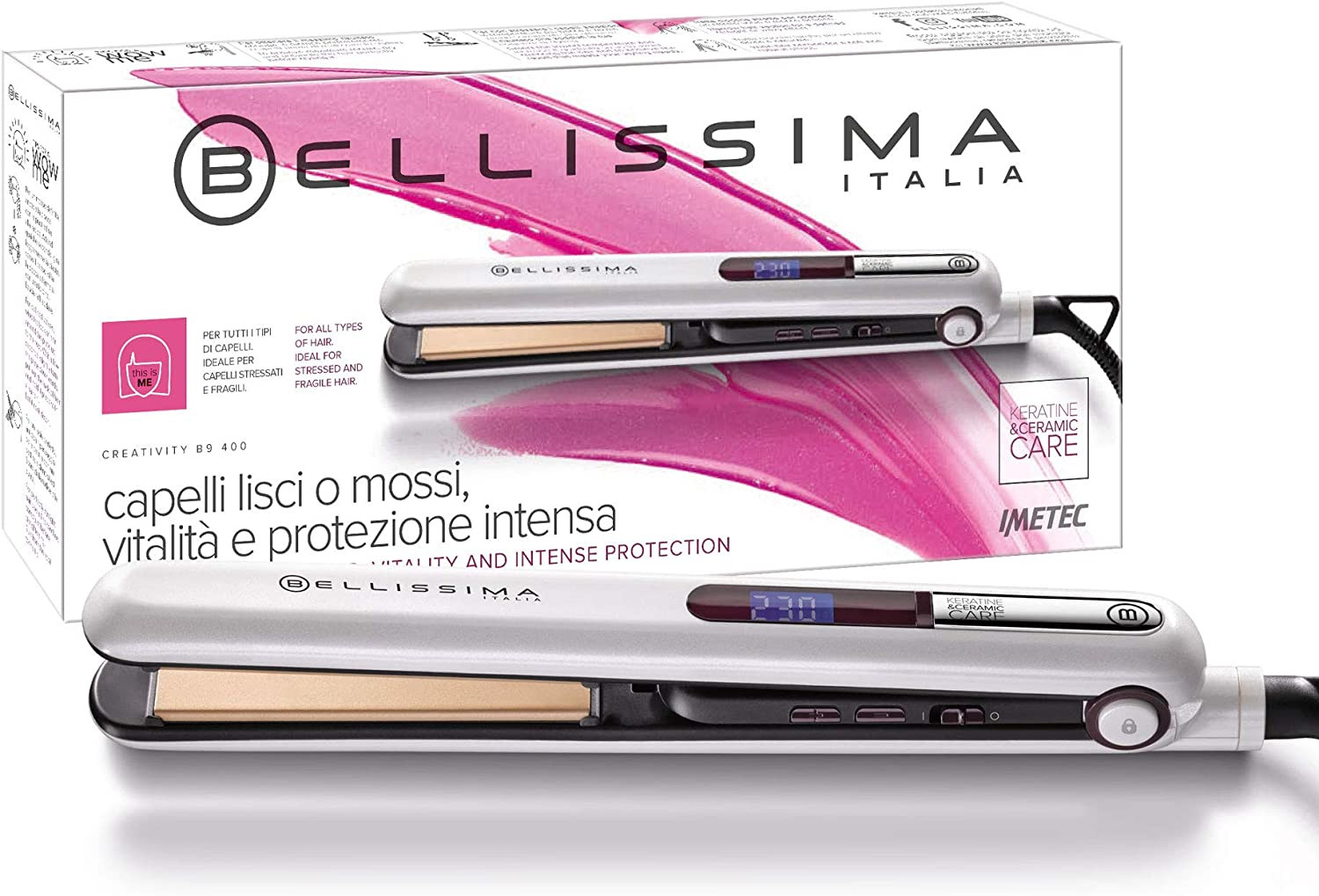 Bellissima Imetec Creativity B9 400 Piastra per Capelli, Styling Liscio O Mosso,