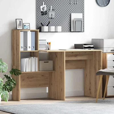 Bureau avec étagère avec stockage Bois d'ingénierie conçu de Salon vidaXL vidaXL - Photo 1/4
