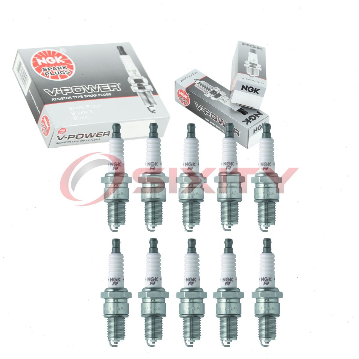 10 pc NGK 6937 BPR5EY-11 V-Power Spark Plugs for WR9DCY W16EXR-U11 W16EPU11 sq