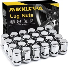 MIKKUPPA 24PCS M12x1.5 Lug Nuts - 3/4" Hex 1.38" Tall, 24 PCS, Silver 