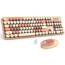 MOFII Wireless Keyboard Mouse Combo, 2.4G, Full Size, Cute Color for PC/Laptop