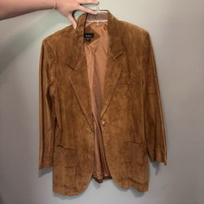 Vintage Mark Shale brown suede blazer and skirt set. Size large. new with tags.
