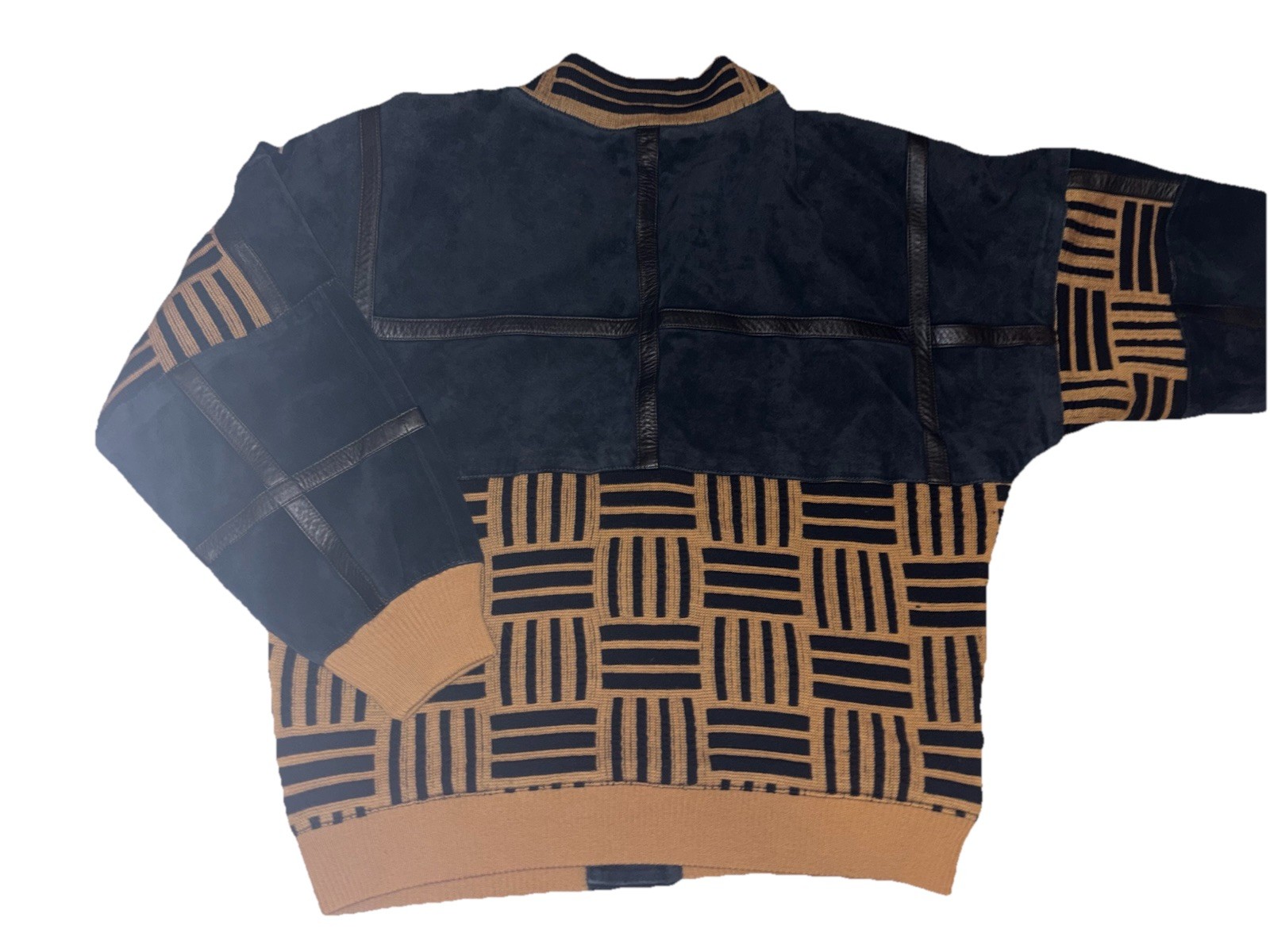 Torras Spain Patchwork Suede Leather Cardigan Jac… - image 8