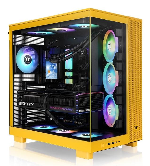 Thermaltake Giallo/Trasparente View 380 Xl Tg Argb (Atx, Matx, Mini-Itx), Case Pc, - Immagine 3