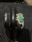 Vintage Handmade Malachite, Pearl And Peridot Sterling Silver 925 size 7 — photo 2