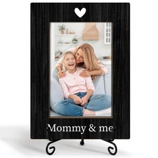 4x6 Inch Vertical Mommy And Me Wooden Picture Frame With Stand Desk Decor