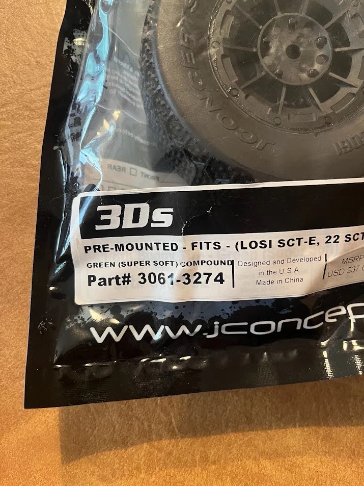 JConcepts 3D's 1/10 Off Road Tires SCT 3.0 x 2.2 with Hazzard Wheel, 3061-3274 - Image 2 of 4