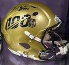 Jerry Rice Signed Full Sized Auth Gold 100th Year NFL  Anniversary Helmet (BAS)