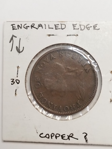 1832 Colonial Canada 1/2 penny token NS-3A2 BR-871 - Picture 4 of 4