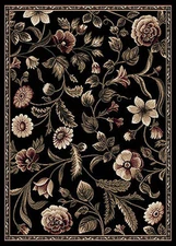 4x6 Home Dynamix Black Floral Tropical Area Rug 11029-450 - Aprx 3' 7" x 5' 2"