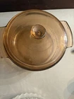 Vintage Anchor Hocking Amber 2 Quart Casserole Dish With Lid  9"  #1038 No Chip