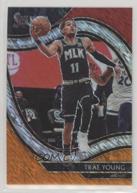 2020 Panini Select Courtside Red White Orange Shimmer Prizm Trae Young #227 8k4