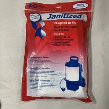 10 - JANITIZED Vacuum Bags for Karcher Tornado Pac-Vac PV6 99% Microfiltration