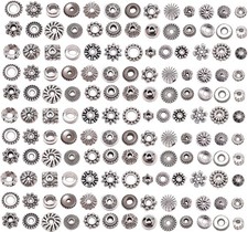 270Pcs Silver Metal Spacer Beads for Jewelry Making, Bracelet Earrings Necklace